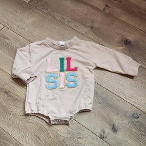 3-6 Months lil Sis Bubble Romper
